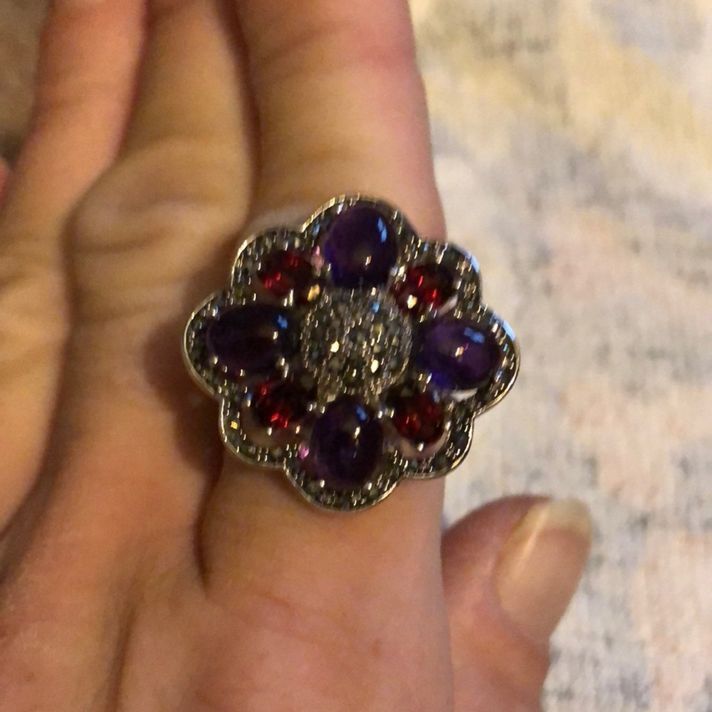 Marcasite starburst ring